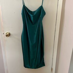 Emerald green midi dress
